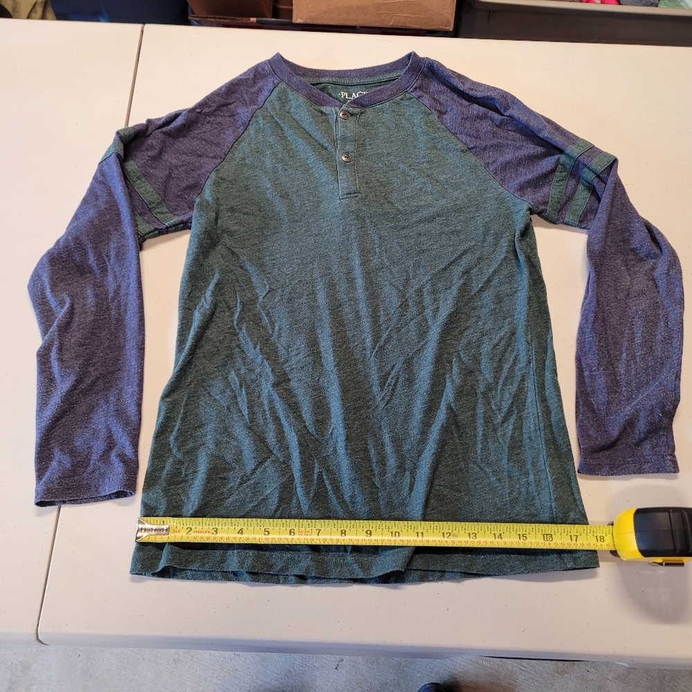 Men's Green and Blue Shirt